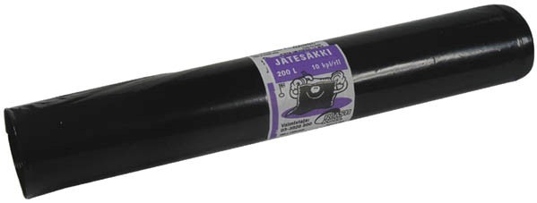 SOPSÄCK SVART 200L 900X1200mm 10 pack